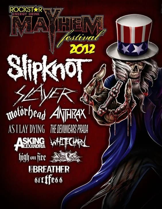 Mayhem Festival 2012 tour poster