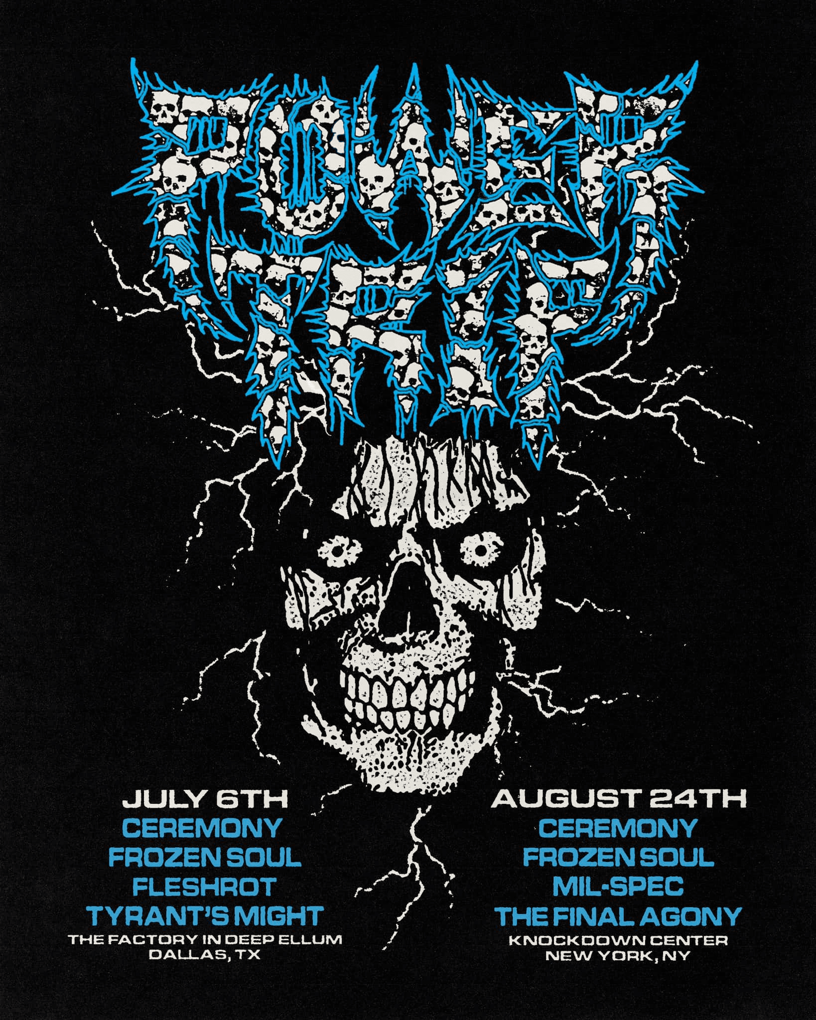 Power Trip / Ceremony / Frozen Soul tour poster