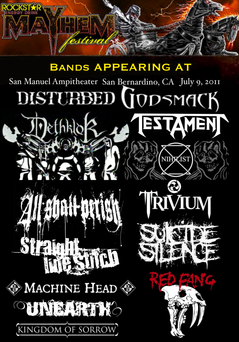 Mayhem Festival 2011 tour poster