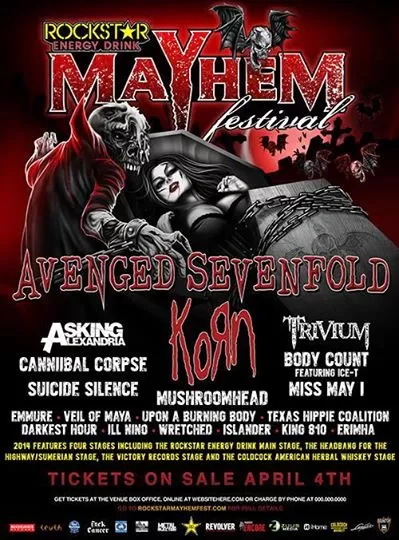 Mayhem Festival 2014 tour poster
