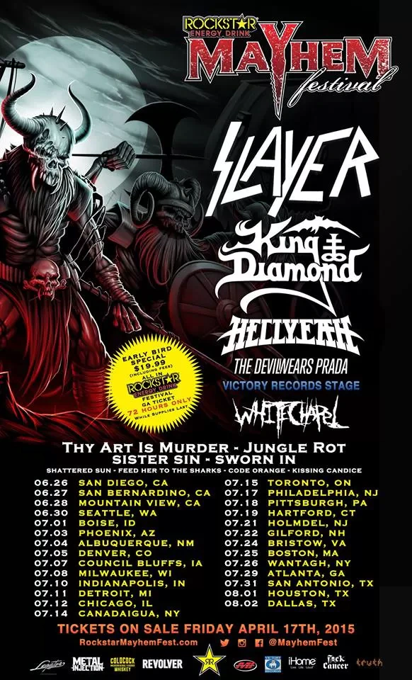 Mayhem Festival 2015 tour poster