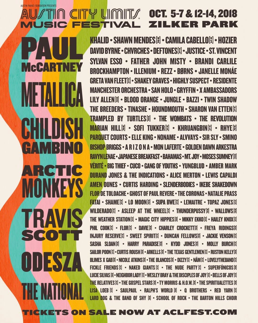 ACL 2018 tour poster