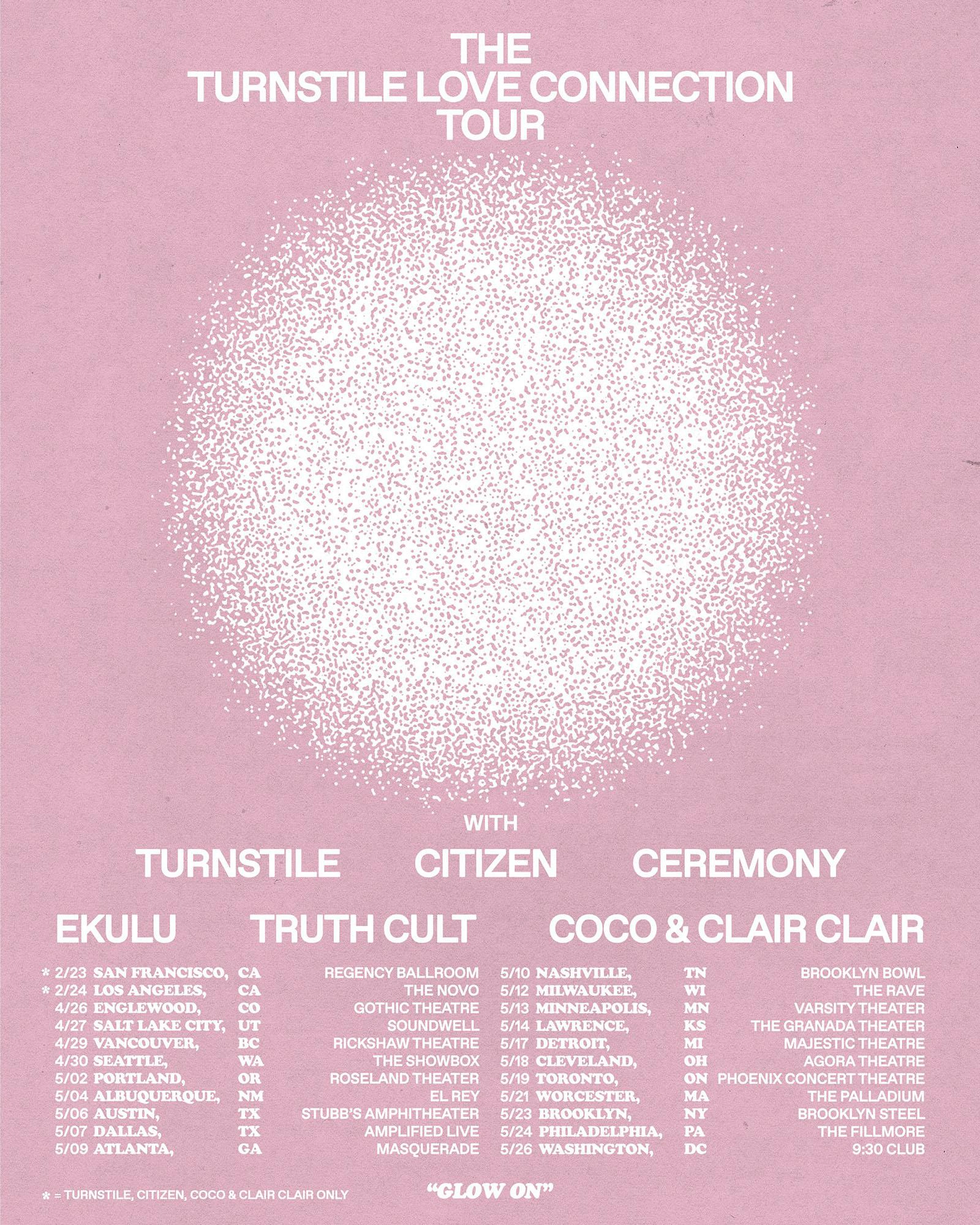 Turnstile / Citizen / Ekulu tour poster