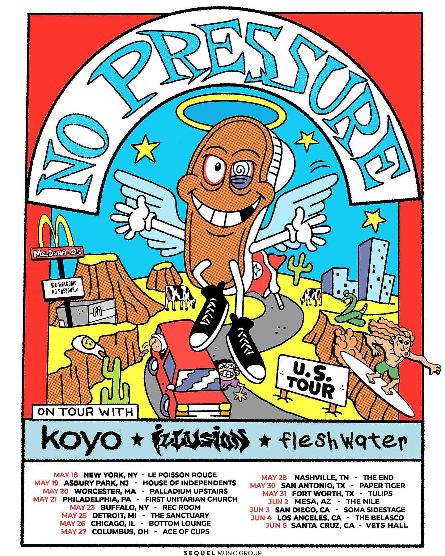 No Pressure / Koyo / Illusion / Fleshwater tour poster