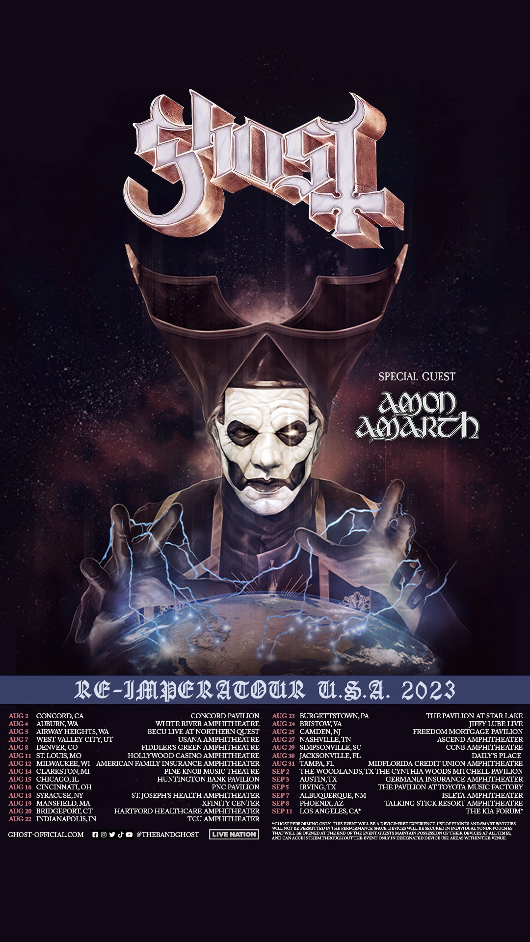 Ghost / Amon Amarth tour poster