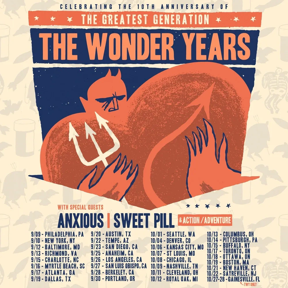 The Wonder Years / Anxious tour poster