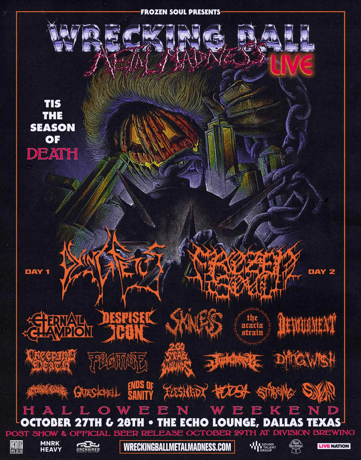 Wrecking Ball Metal Madness 2023 tour poster
