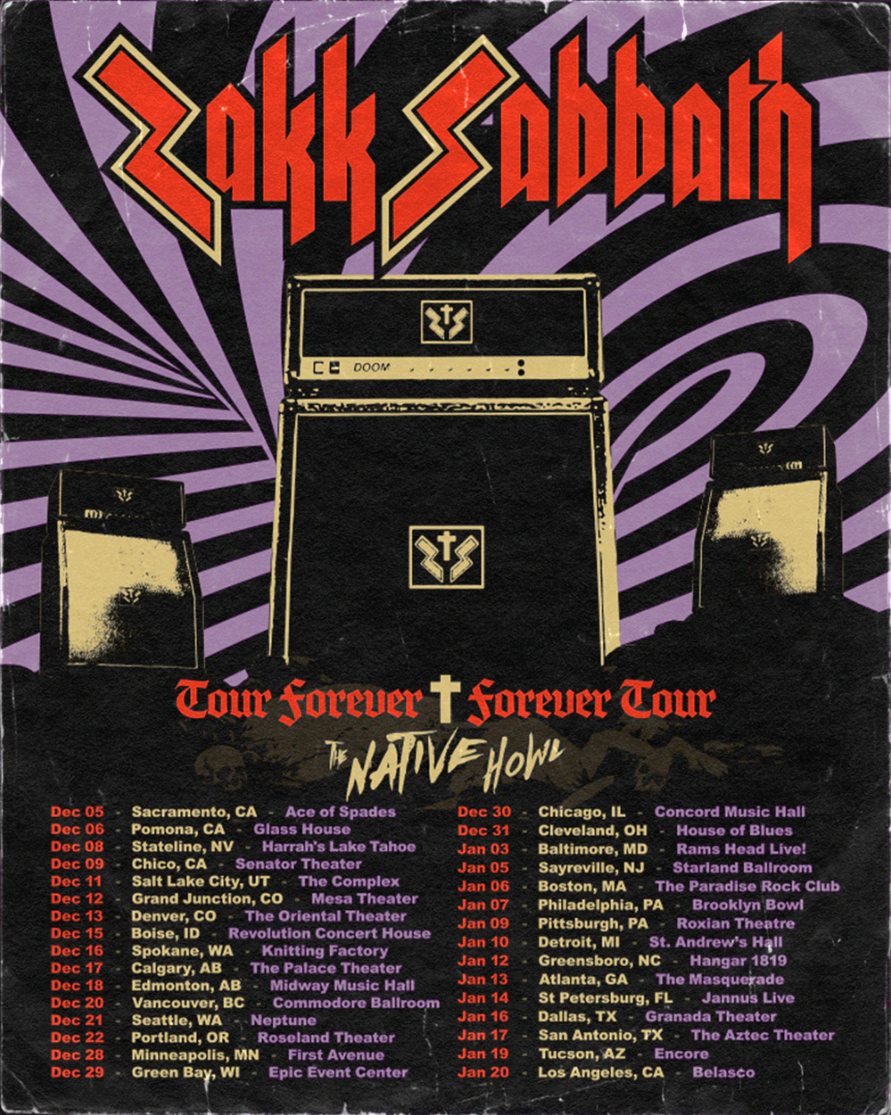 Zakk Sabbath tour poster