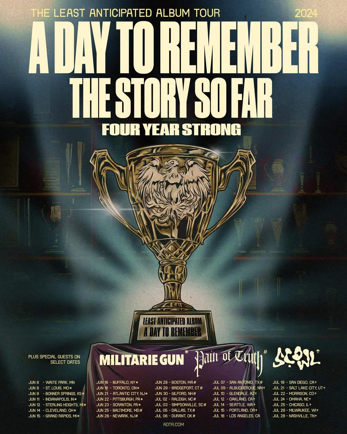A Day To Remember / The Story So Far / Four Year Strong / Pain of Truth tour poster