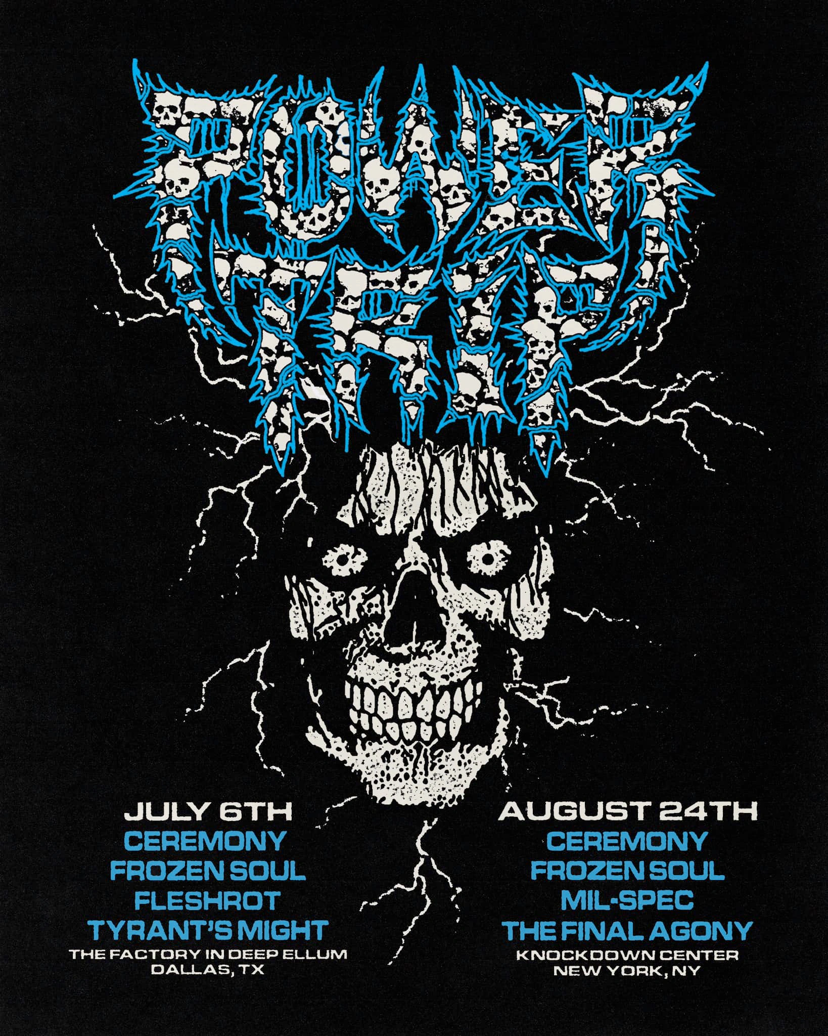 Power Trip / Ceremony / Frozen Soul tour poster