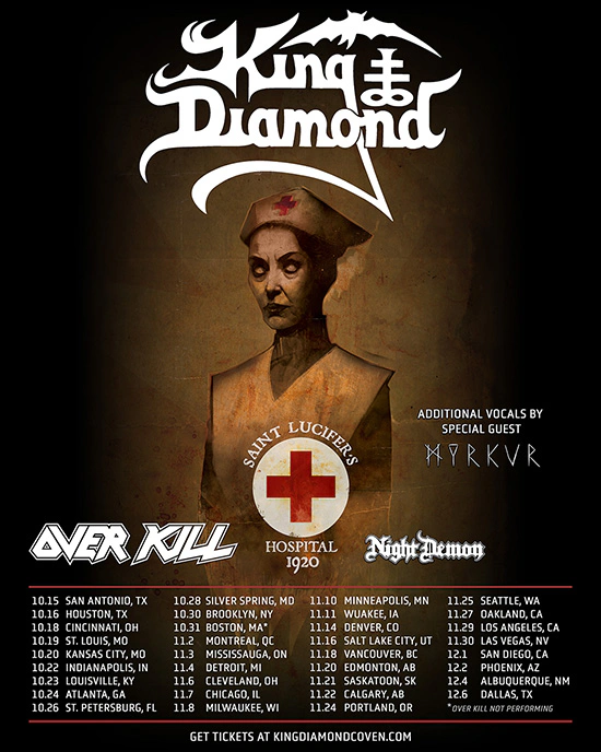 King Diamond / Overkill / Night Demon tour poster
